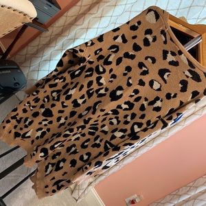 Animal print long cardigan
